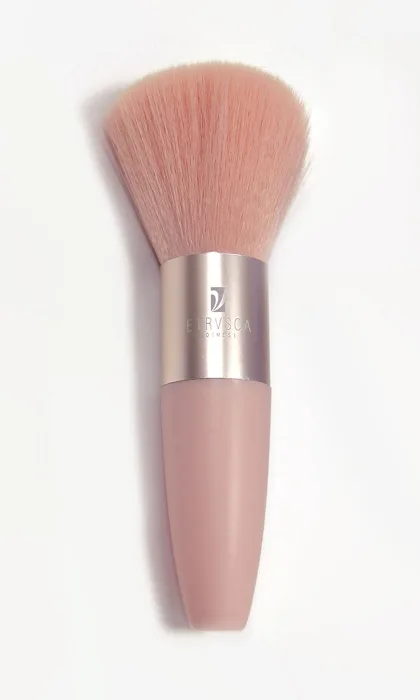 pennello kabuki rosa piccolo da viaggio tascabile etrvsca cosmesi