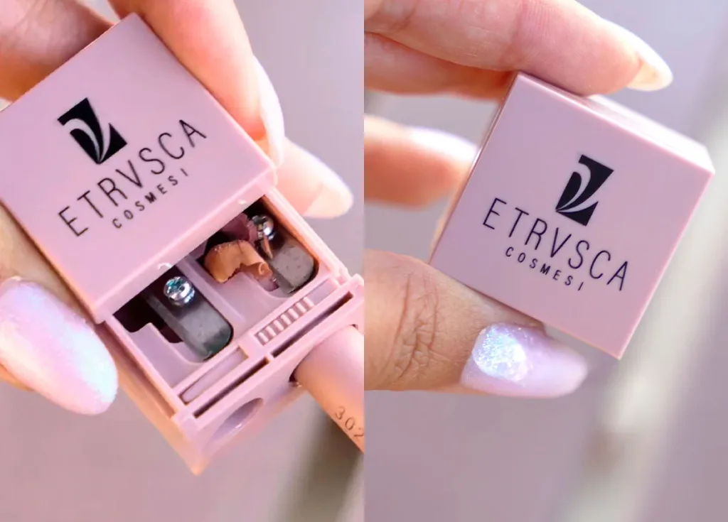 temperino doppio foro per matite e matitoni rossetto